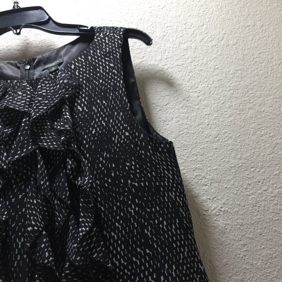 Ann Taylor Ruffle Sheath Dress |‎ Black & White | Size 8 - Picture 6 of 12